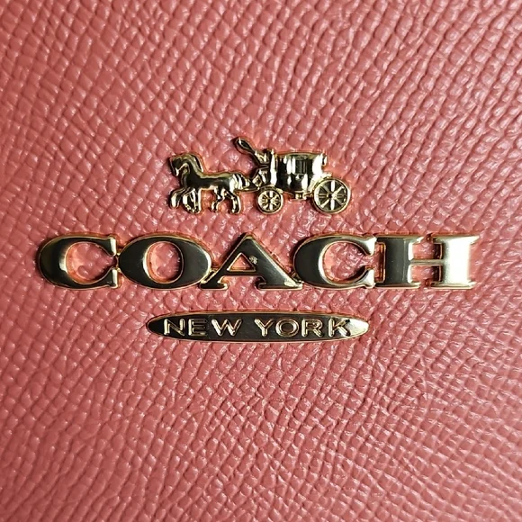 NWT Coach Gallery Tote Burnt Coral Red Leather Colorblock - Picture 3 of 11